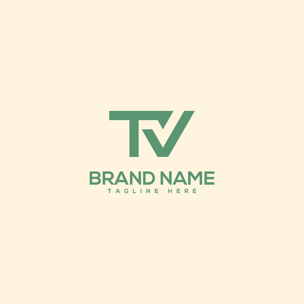 Monogram profesjonalny unikalna litera TV VT szablon projektowania logo Inicjały Logo biznesowe