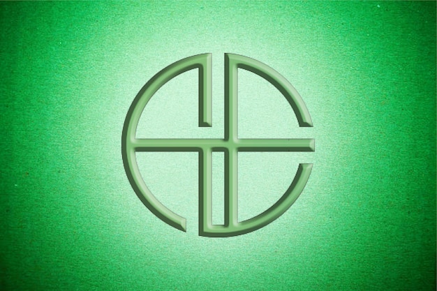 Monogram zielonego kręgu krzyżowego