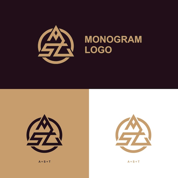 Monogramowe Logo Z Kółkiem I Literą Sat