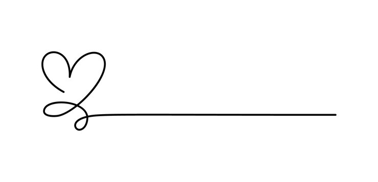 Monoline ręcznie rysowane serce i linia tekstu Miłość ikona wektor doodle Walentynki logo z miejscem na tekst