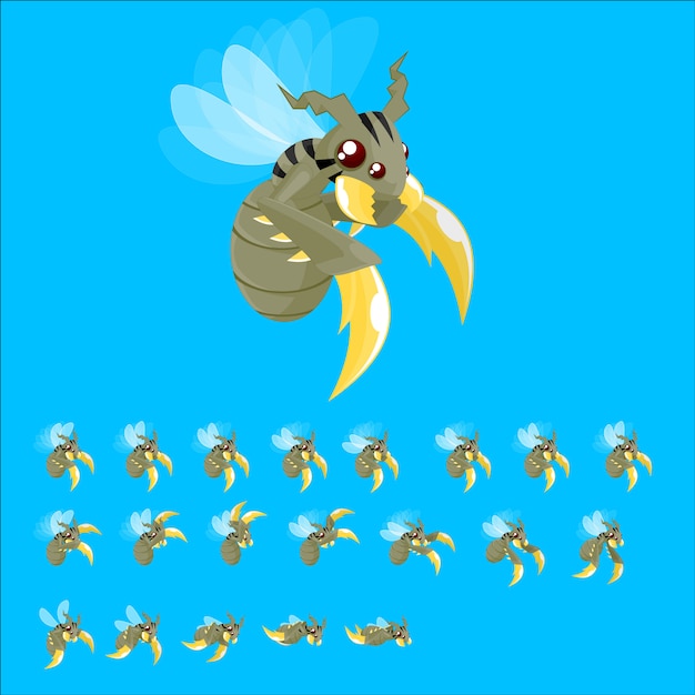 Monster Bee Game Sprites