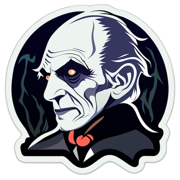 Monster Dracula Halloween Ręcznie Narysowana Płaska Stylowa Naklejka Kreskówkowa Ikonka Koncepcja Izolowana Ilustracja