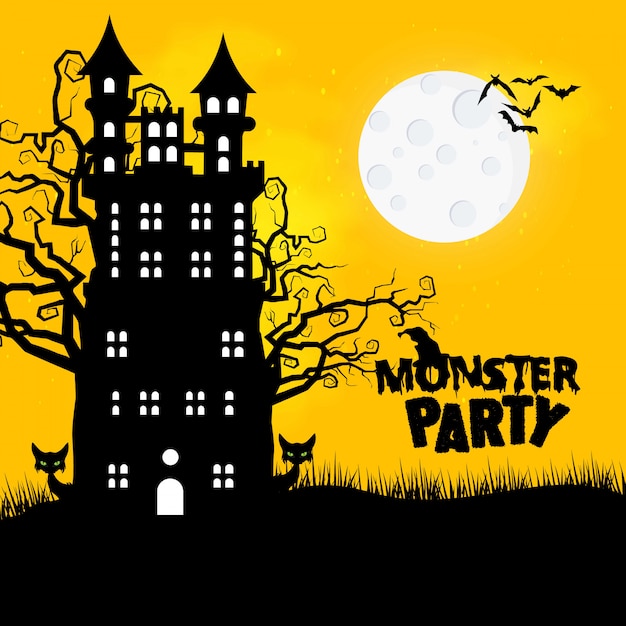 Monster Party Full Moon Halloween