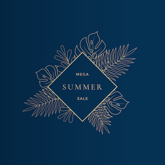 Monstera Tropical Leaves Summer Sale Card Lub Banner Template