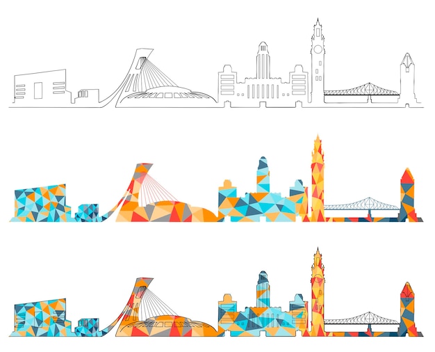 Montreal City Skyline Projekt Zestaw Ilustracji Wektorowych