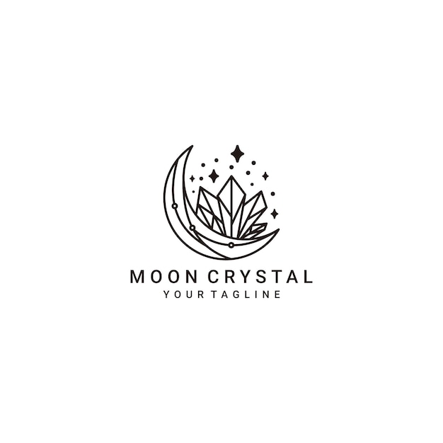 Plik wektorowy moon crystal logo projektuje wektor ikona