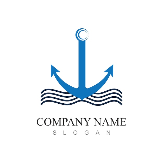 Morskie Emblematy Retro Logo Z Kotwicą I Liną Kotwica Logo Wektor Minimalne Godło Kotwicy Statek Linia Sztuka Logo Wektor Ilustracja Projekt Po Drugiej Stronie Oceanu