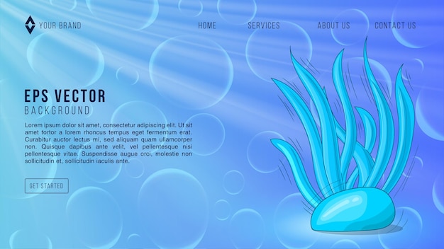 Morze Koralowe Pod Wodą Projektowanie Sieci Web Streszczenie Tło Lemoniada Eps 10 Wektor Dla Strony Internetowej