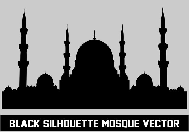 Plik wektorowy mosque black silhouette icon vector ilustracja dla islamskiego element vector