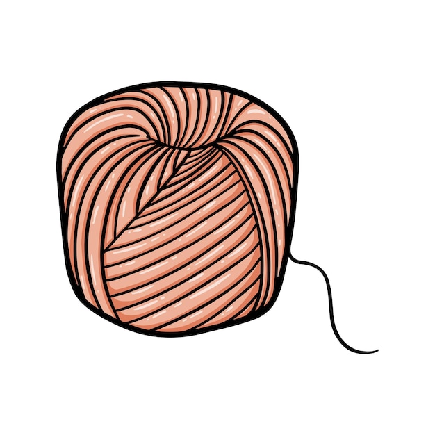 Plik wektorowy motek nici do robótek na drutach tworzących odzież z dzianiny doodle liniowy kolorowanie kreskówek