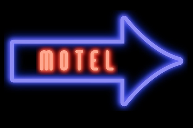 Motel Kierunek Neon Znak