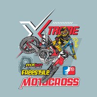 Motocross sporty ekstremalne tshirt projekt kolorowy wektor ilustracja projekt plakatu banner