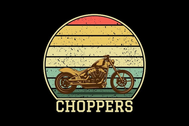 Motocykl Chopper Retro Design Krajobraz