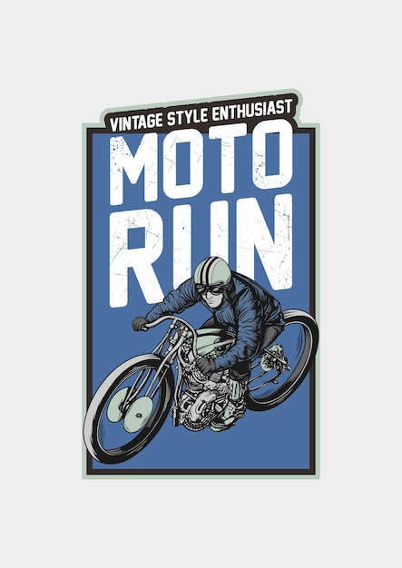 Motorun Vintage Motocykl Plakat Wektor Clipart