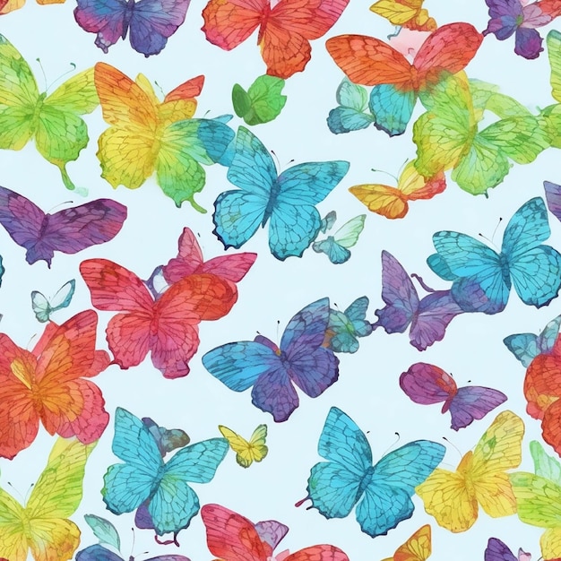 Plik wektorowy motyl bez szwu wzór śliczne kolorowe motyle piękne owady retro wiosna streszczenie