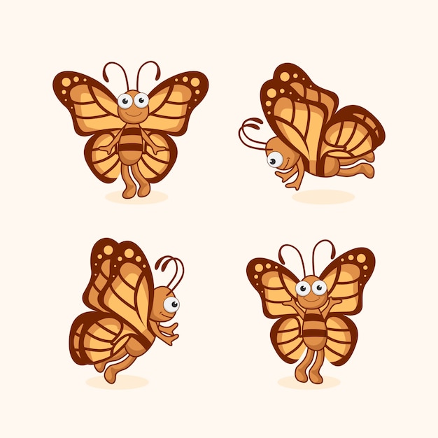 Motyl Cartoon Cute Animals