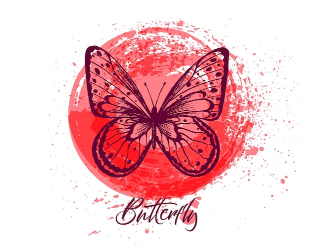 Motyl ilustracji wektorowych Elegancki motyl logo dla kobiecego biznesu