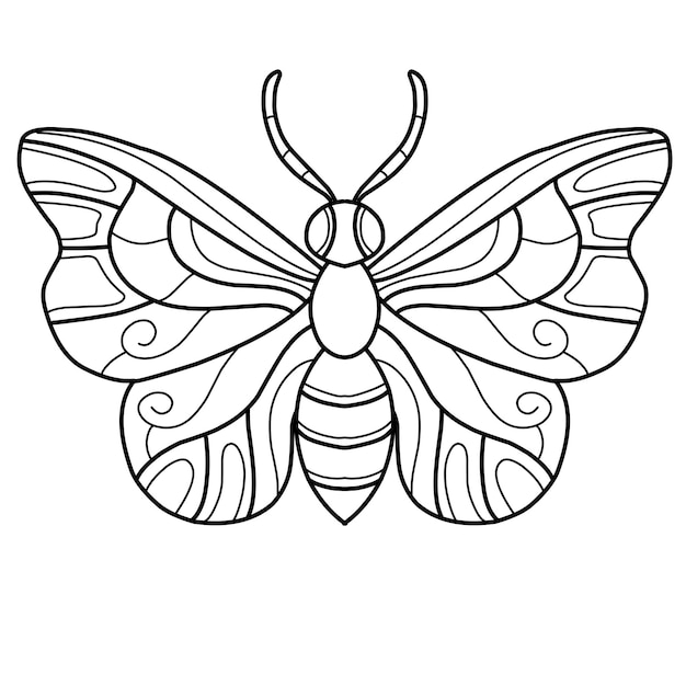 Plik wektorowy motyl kolorowanka na białym tle
