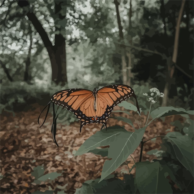 motyl, który jest na liście w lesie
