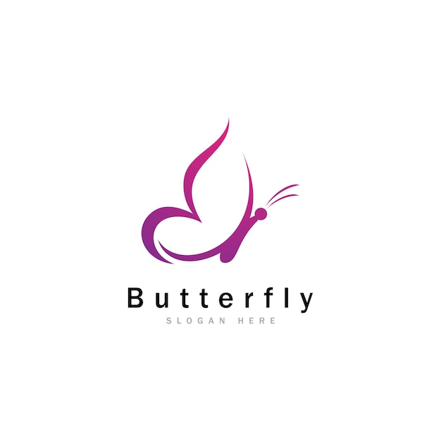 Motyl Logo Szablon Wektor ikona designu