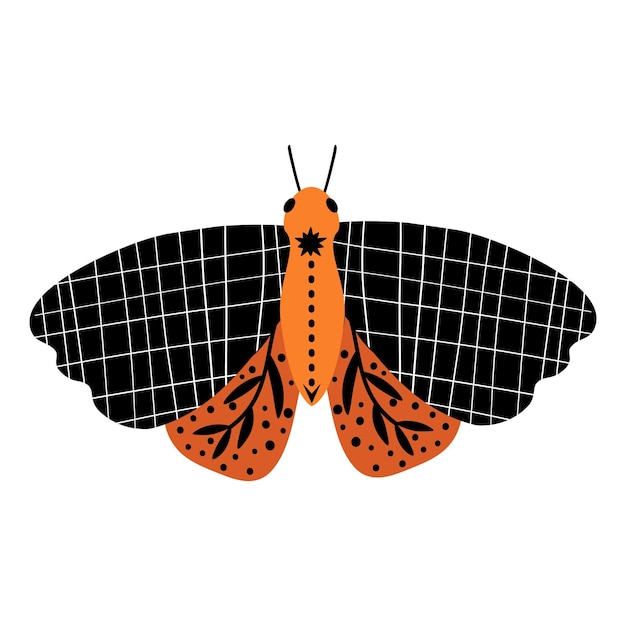 Plik wektorowy motyl na białym tle stylizowany motyl płaski wektor ozdoba dla dzieci moder