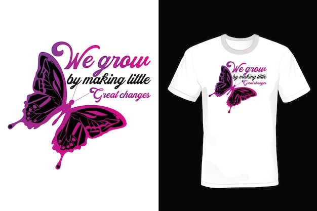 Plik wektorowy motyl t shirt projekt typografii vintage