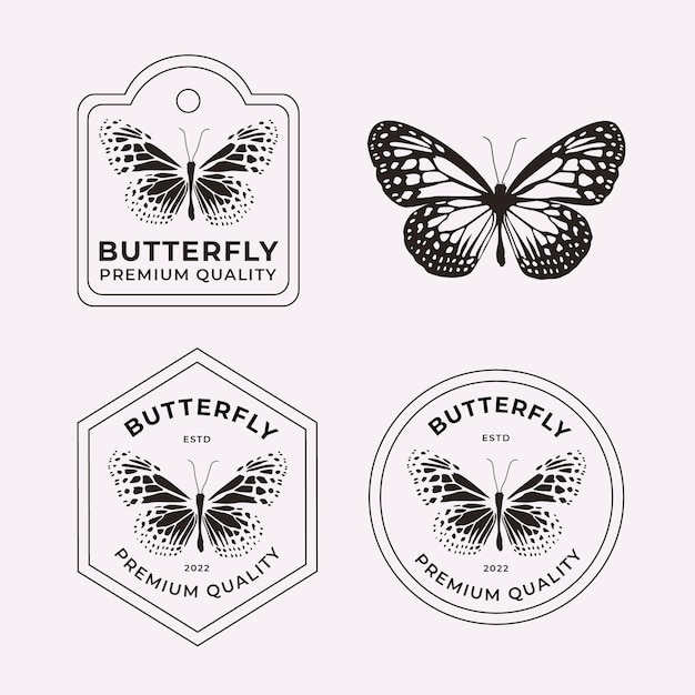 Motyl Vintage Logo Vintage Logo Retro Logo