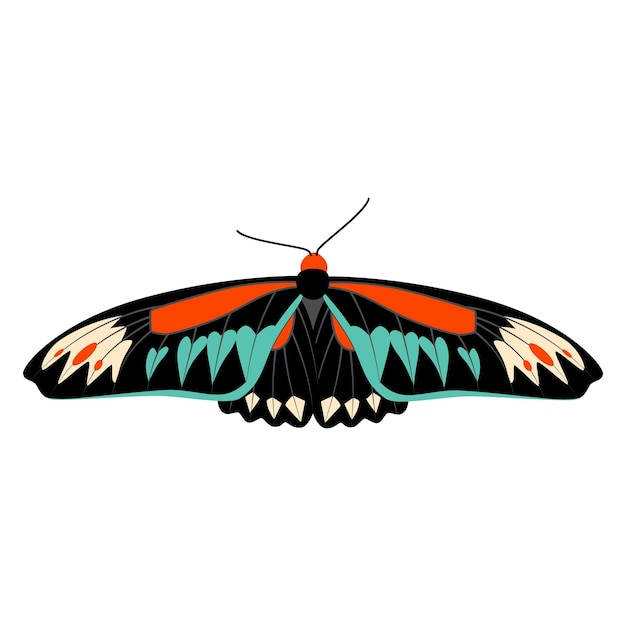 Motyl Wektor Ilustracja Clipart. ładny Motyl Na Białym Tle.