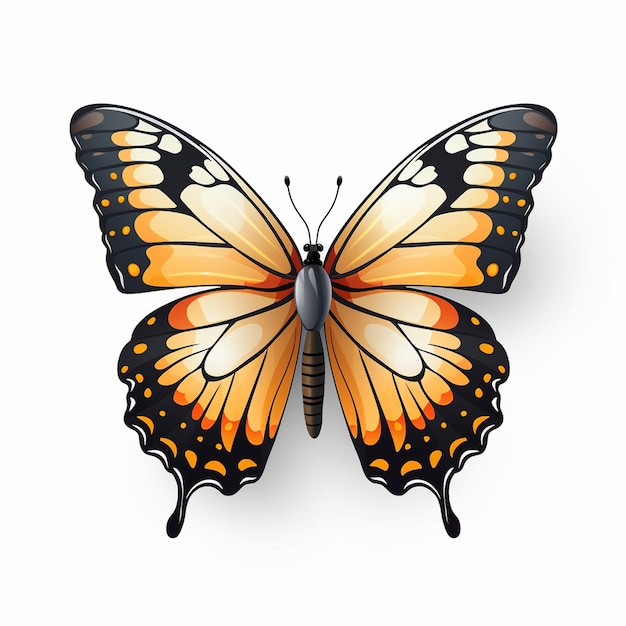 Motyl Z Czerwonymi Skrzydłami ślubny Monarcha Motyl Gąsienica