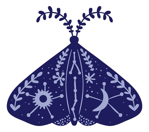 Motyl Z Mistycznym Ornamentem Na Skrzydłach Duchowy Wzór Zwierzęcy