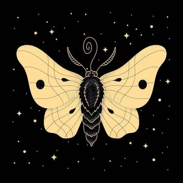 Plik wektorowy motyl z świętą geometrią mistyczny symbol