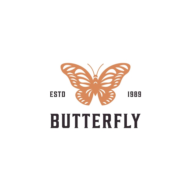 Plik wektorowy motyl zwierząt logo wektor ilustracja projekt szablon szablon logo owadów