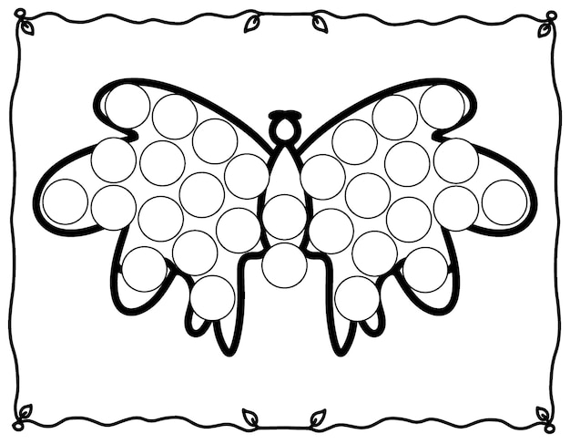 Plik wektorowy motyle kolorowanki dot markery aktywność dla dzieci