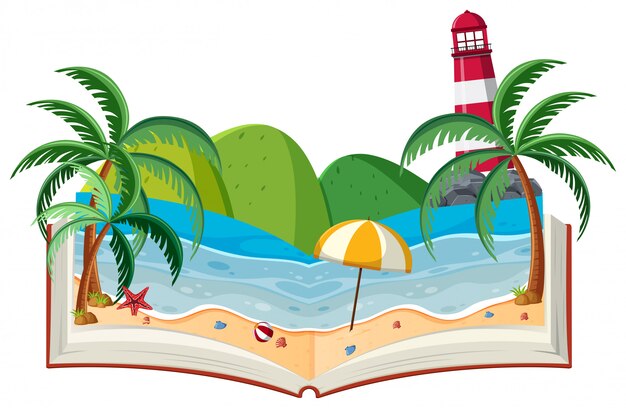 Motyw 3d Book Beach