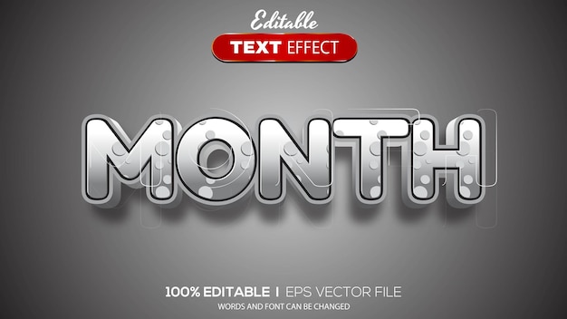 Motyw Miesiąca Z Efektem Tekstowym 3d Do Edycji