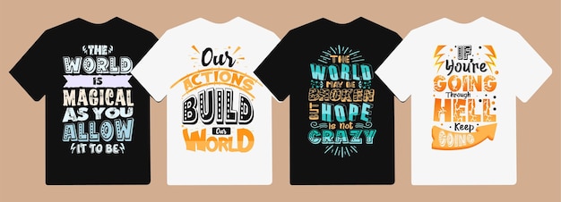Motywacyjne I Inspirujące Napisy Typograficzne Cytują Slogan Na Koszulkę I Towary