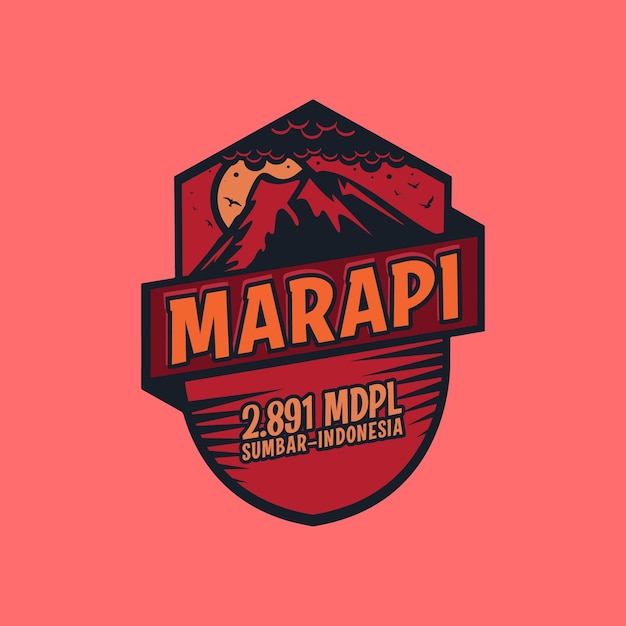 Mountain Logo Góra Pochodząca Z Indonezji Zachodniej Sumatry Nazywa Się Mount Marapi