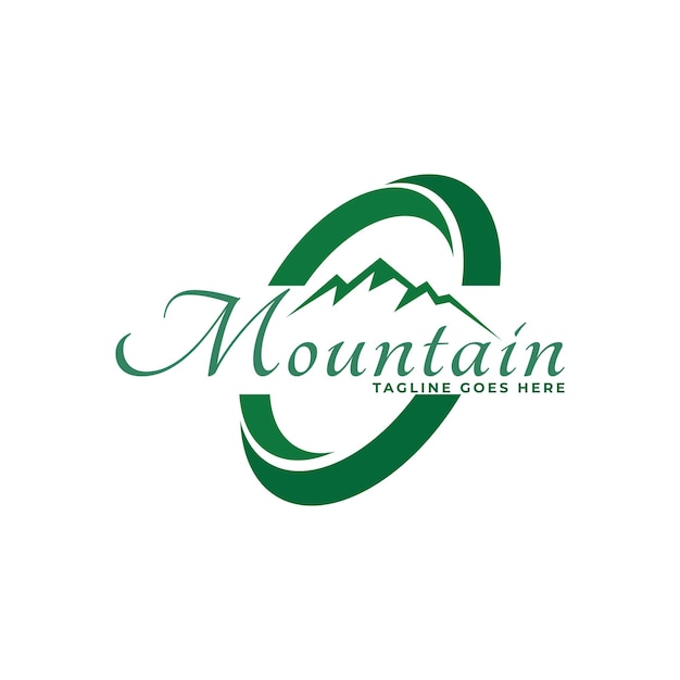 Mountain Logo Płaska Konstrukcja Logo Szablon Ilustracja Wektorowa