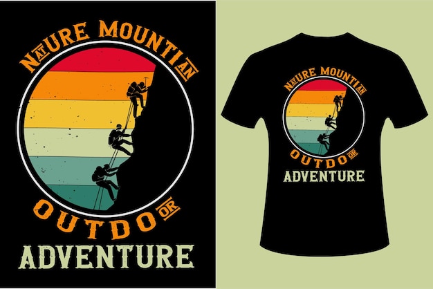 Mountain Nature Outdoor Adventure Retro projekt koszulki górskiej koszulki turystycznej koszulki