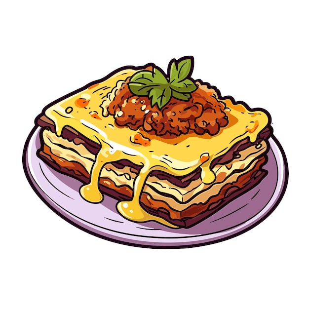 Plik wektorowy moussaka grecja foodcartoon vector ilustrator