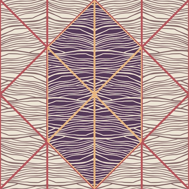 Mozaika liniowej geometrycznej bezszwowej patern Dekoracyjny abstrakcyjny ornament linii Kreatywny wzór w paski