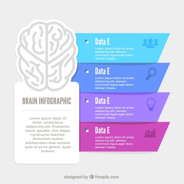 Mózg Infografika Z Czterech Opcji