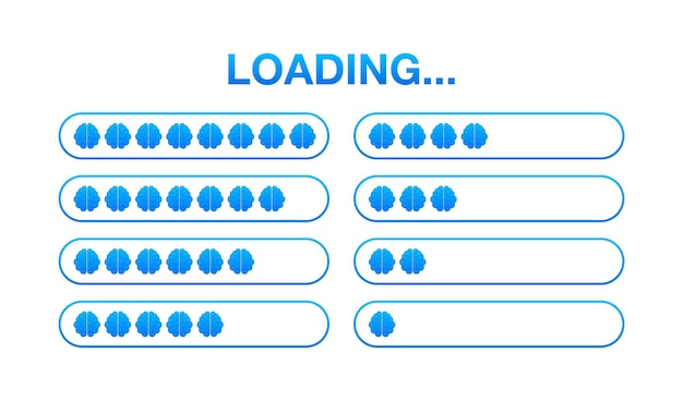 Mózg, Pomyśl O Koncepcji ładowania Z Pomysłem Przetworzonym Na Pasku żarówki. Czas Ilustracja Wektorowa.