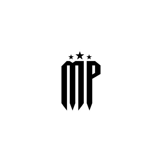 MP monogram logo projekt list tekst nazwa symbol monochromatyczne logotyp alfabet znak proste logo
