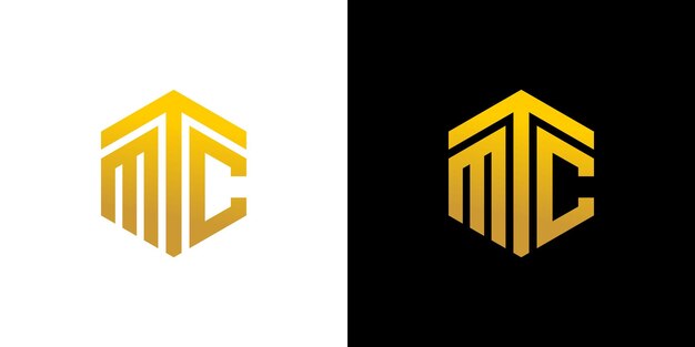 Mtc List Logo Design Wielokąt Monogram Ikona Wektor Szablon