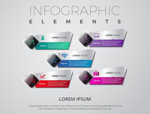 Plik wektorowy multicolor elementy infograficzne