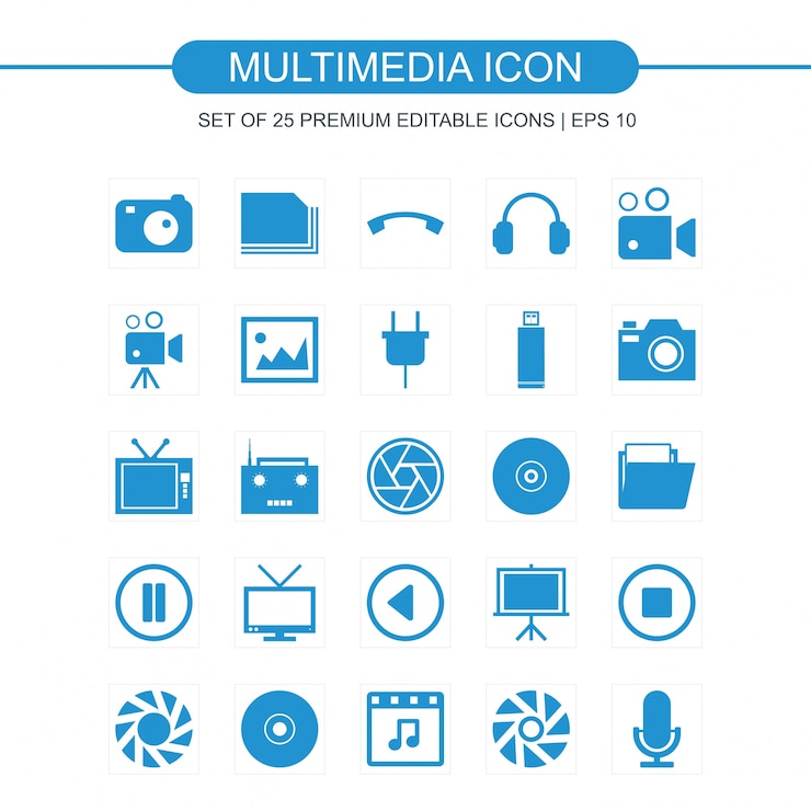 Wektor multimedialny zestaw ikon