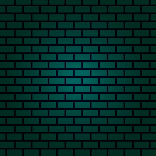 Mur Z Cegły Zielony Nightly. Ilustracja Wektorowa.