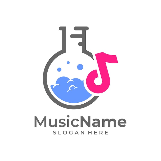 Music Lab Logo Wektor Ikona Ilustracja Lab Szablon Projektu Logo Muzyki