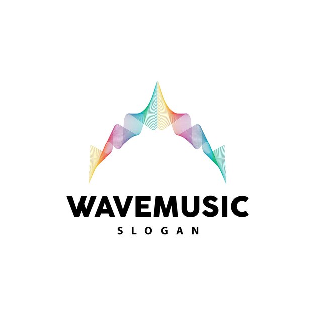 Plik wektorowy music wave logo prosty elegancki projekt linii gradientu muzyka korektor wektor symbol szablon ikona